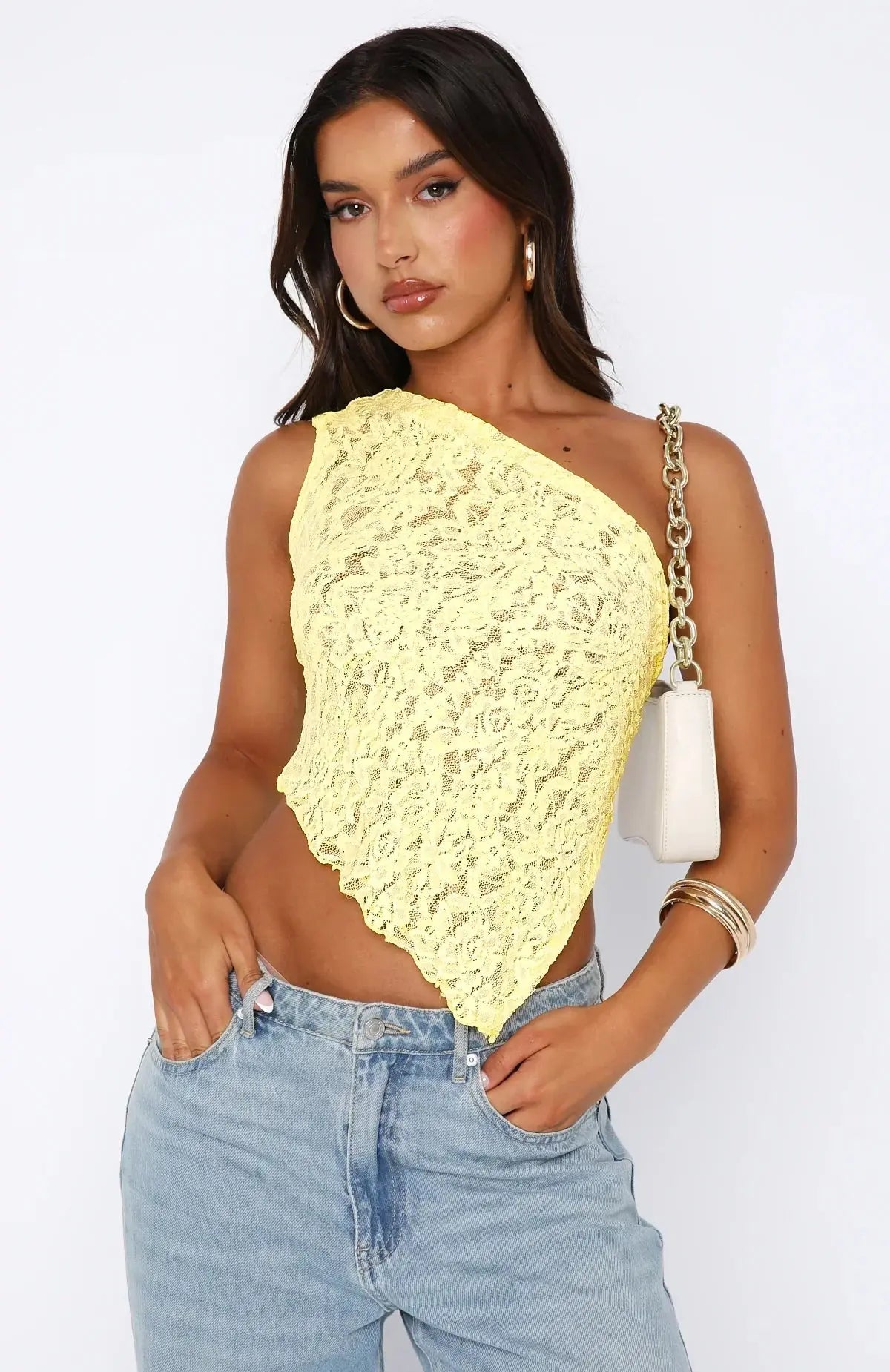 Prenda superior mujer | diseño asimétrico de un hombro