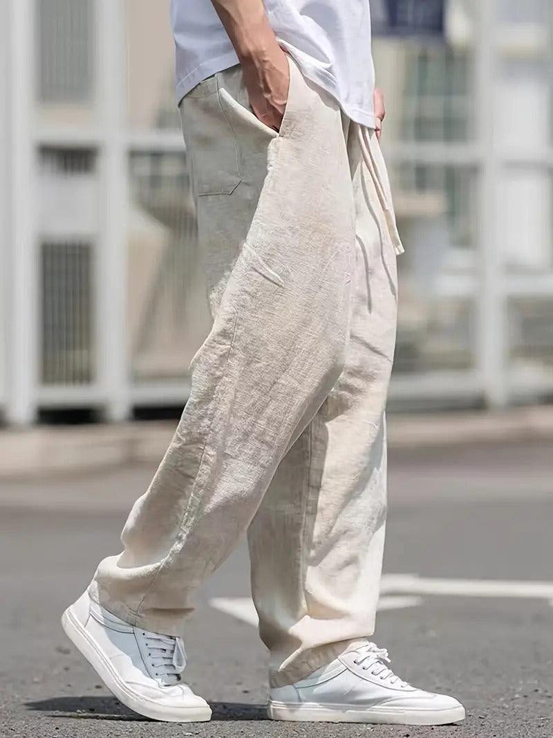 Pantalón Hombre | Corte Amplio con Cintura Elástica y Bolsillos
