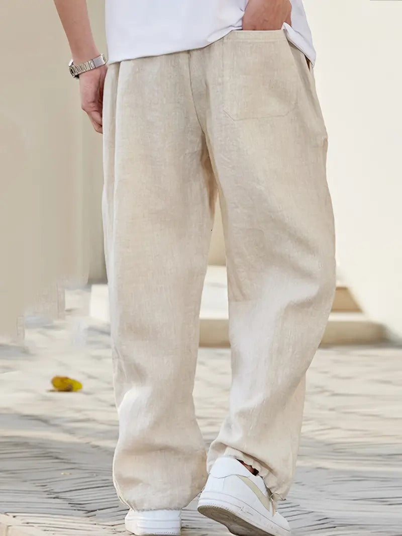 Pantalón Hombre | Corte Amplio con Cintura Elástica y Bolsillos
