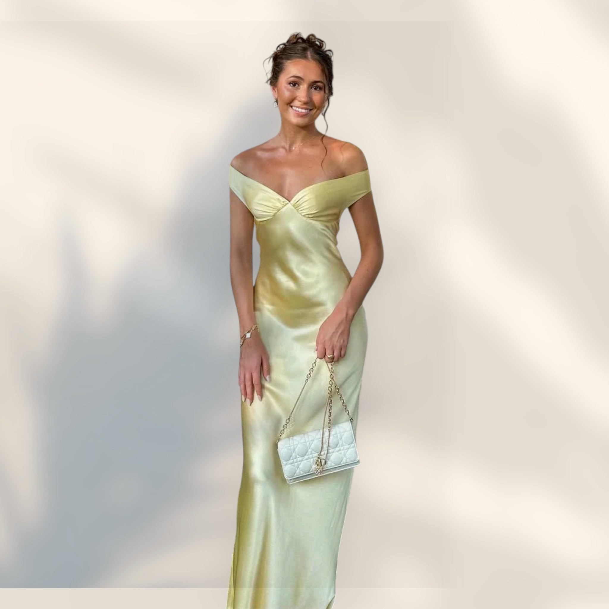 Vestido Maxi Hombros Descubiertos | Escote Abierto Silueta Ajustada Largo Tobillo