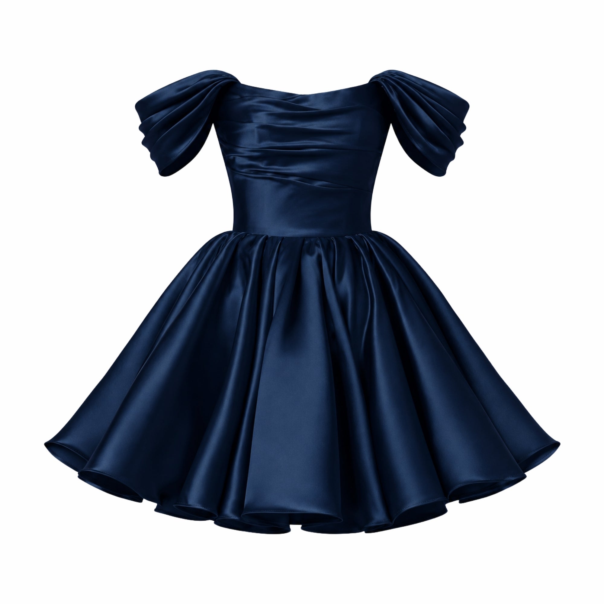 Vestido Mini Mujer | Escote Hombros Descubiertos y Mangas Abullonadas