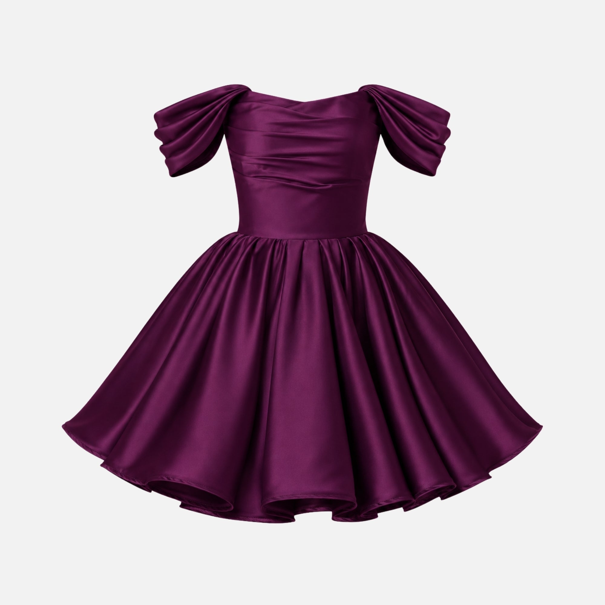 Vestido Mini Mujer | Escote Hombros Descubiertos y Mangas Abullonadas