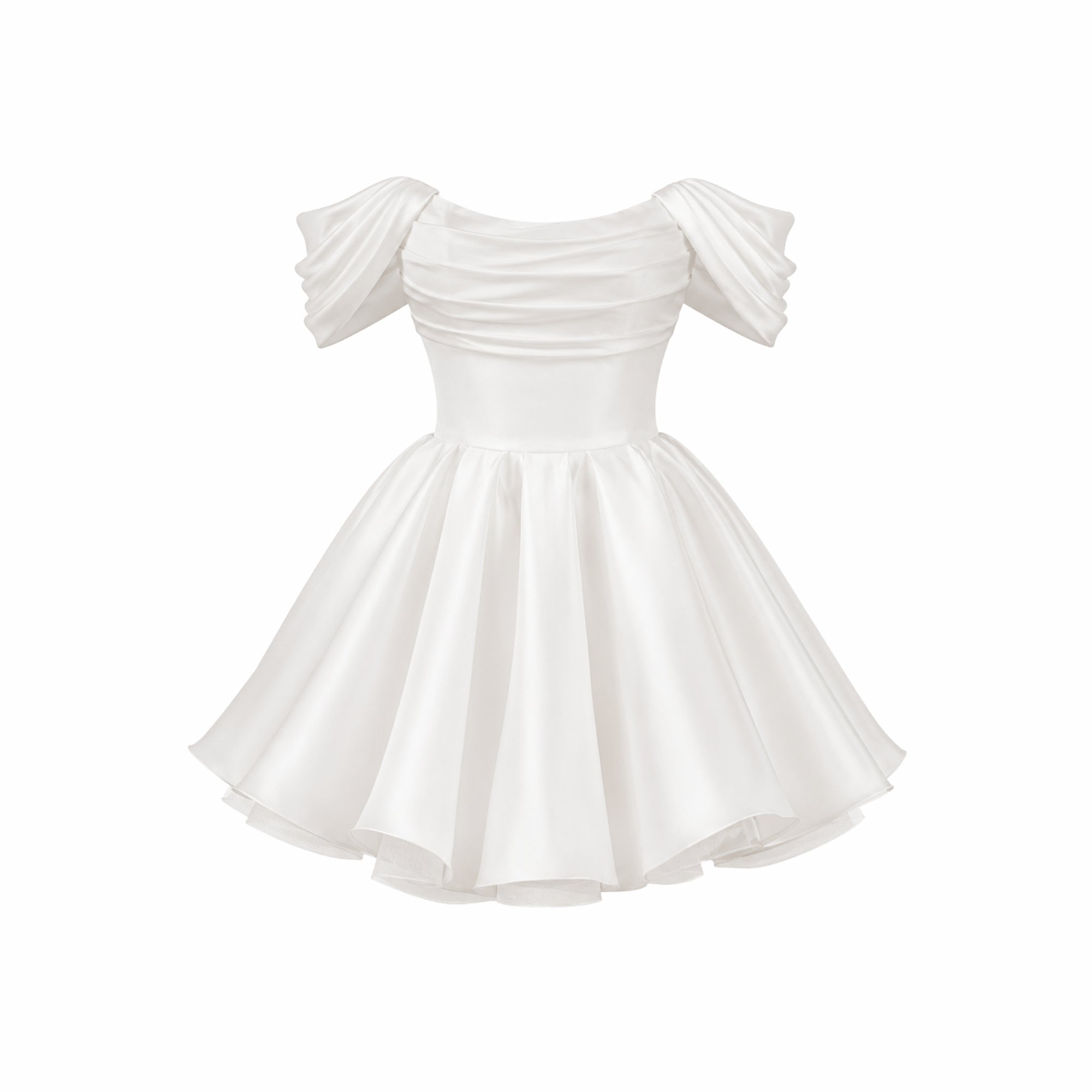 Vestido Mini Mujer | Escote Hombros Descubiertos y Mangas Abullonadas