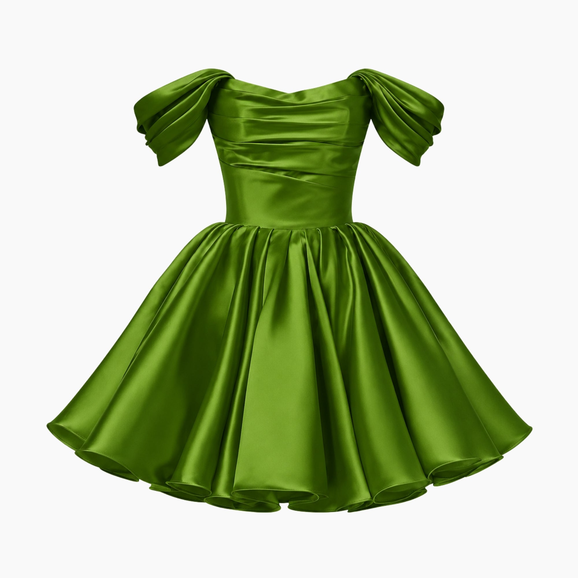 Vestido Mini Mujer | Escote Hombros Descubiertos y Mangas Abullonadas