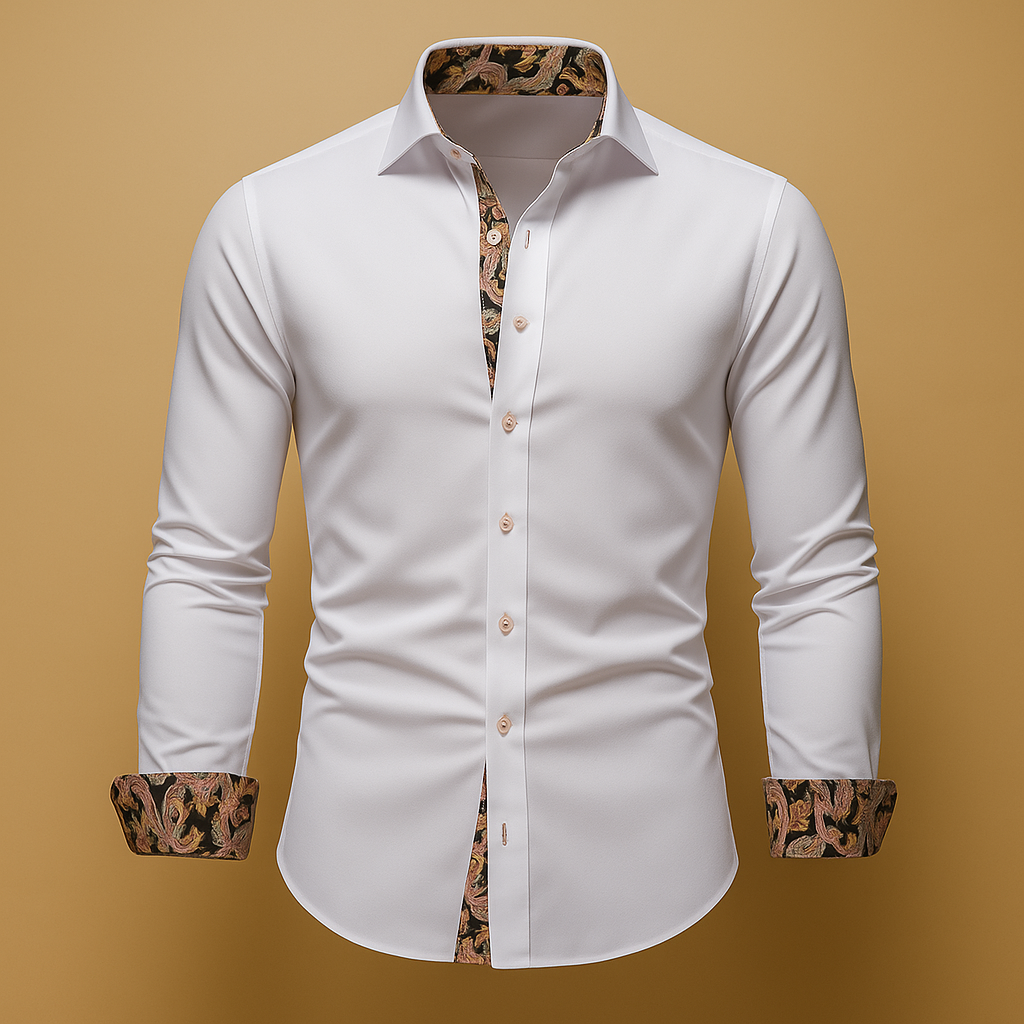 Camisa Hombre | manga larga con cuello y cierre frontal