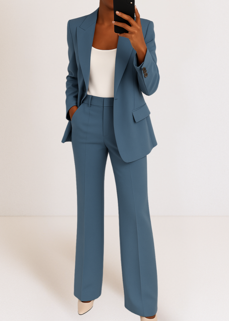 Conjunto mujer | blazer con solapas y pantalón recto