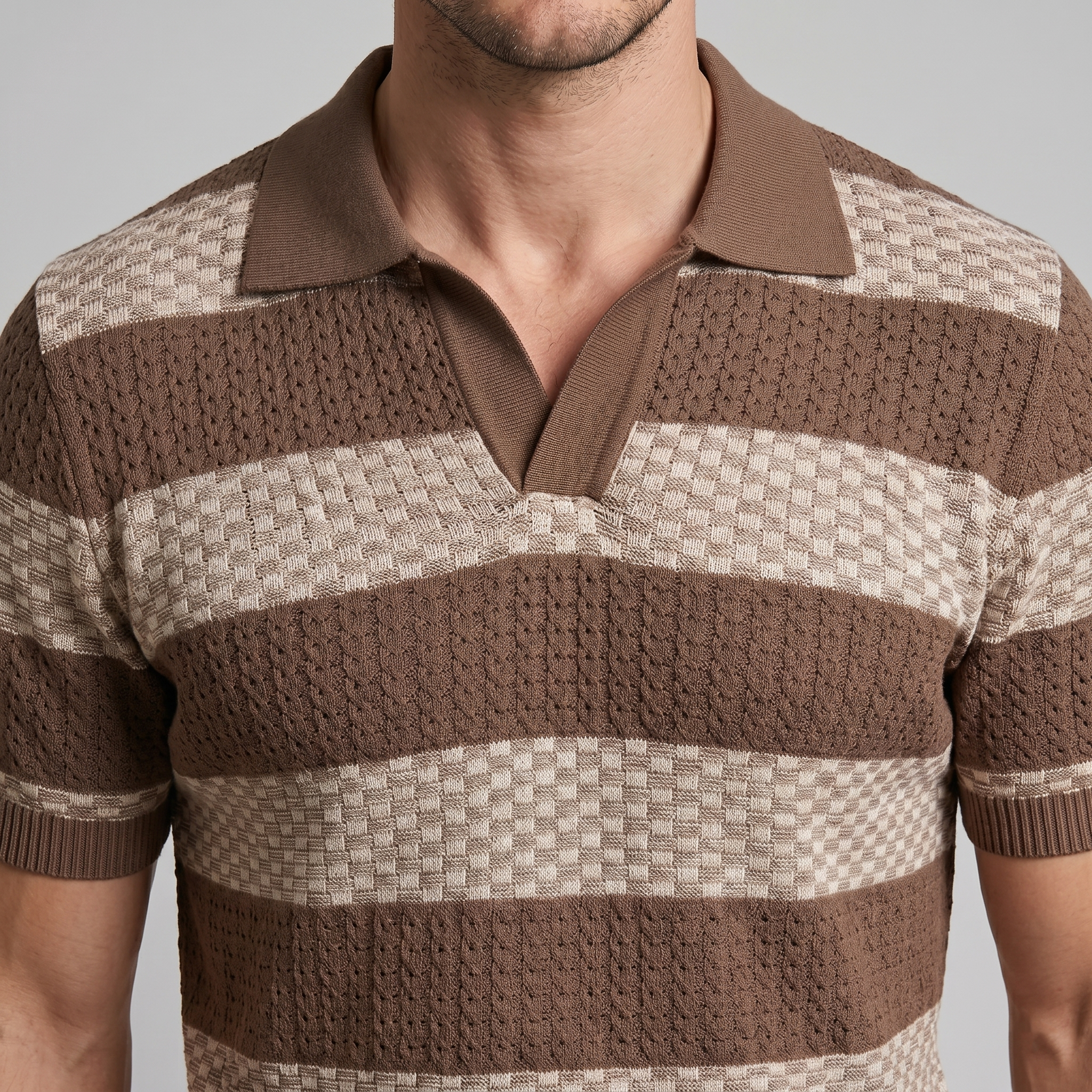 Polo Hombre de Manga Larga | Corte Regular con Cuello Abierto
