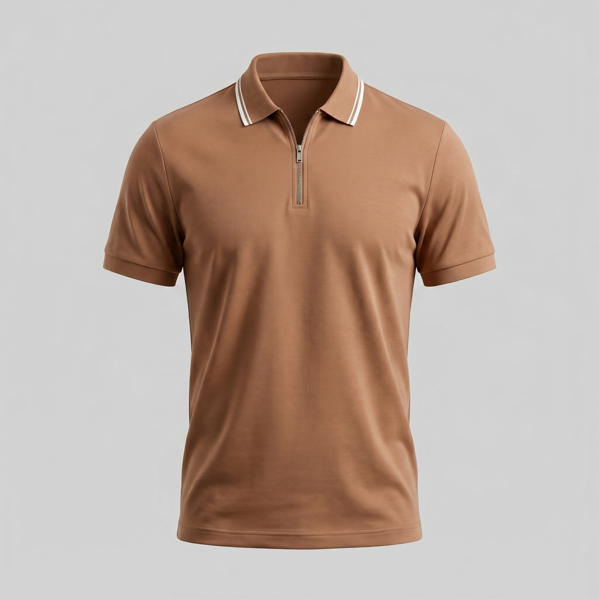 Polo Hombre Manga Corta | Cuello Estructurado con Cremallera