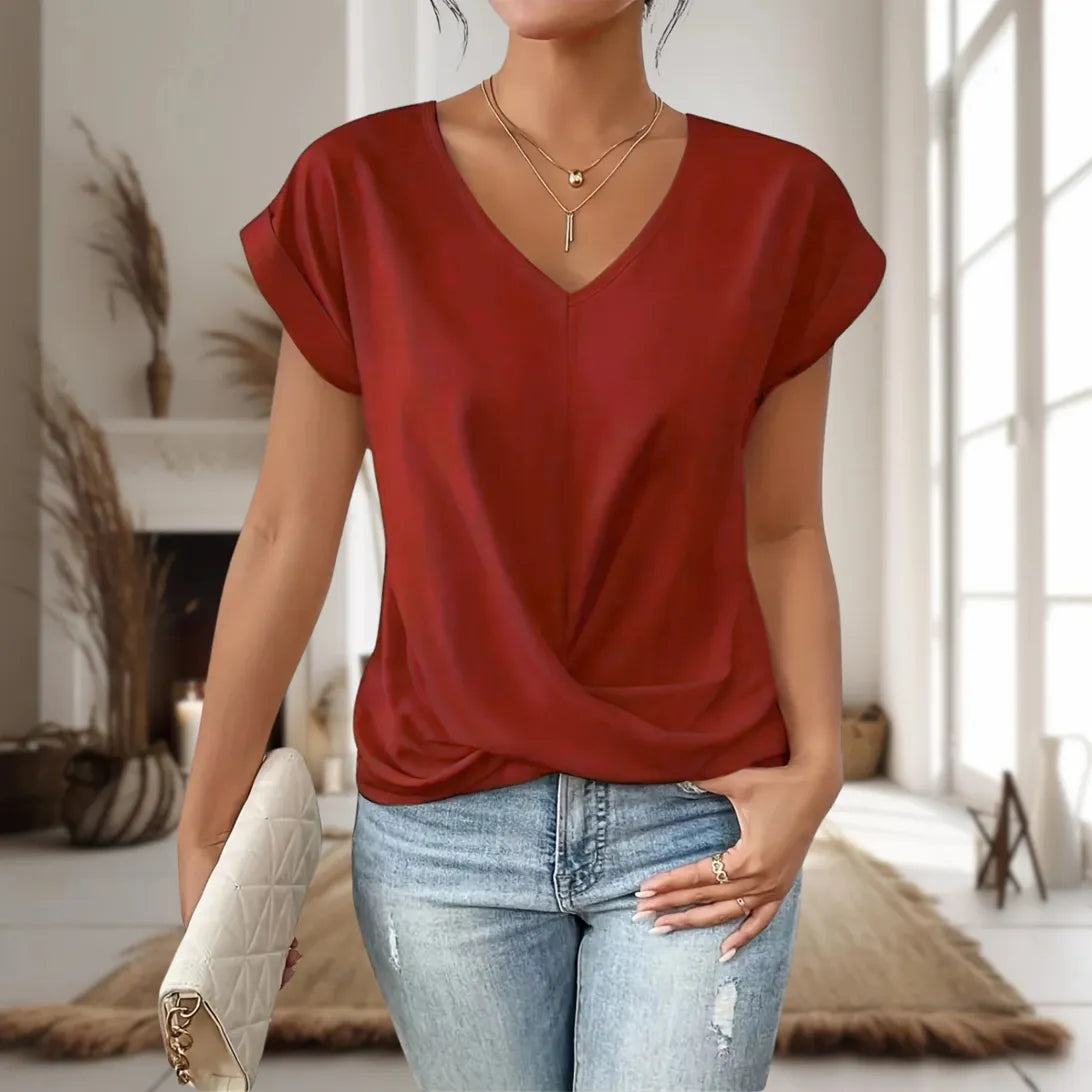 Camiseta Mujer | Escote Corazón con Ajuste Ligero y Elástico