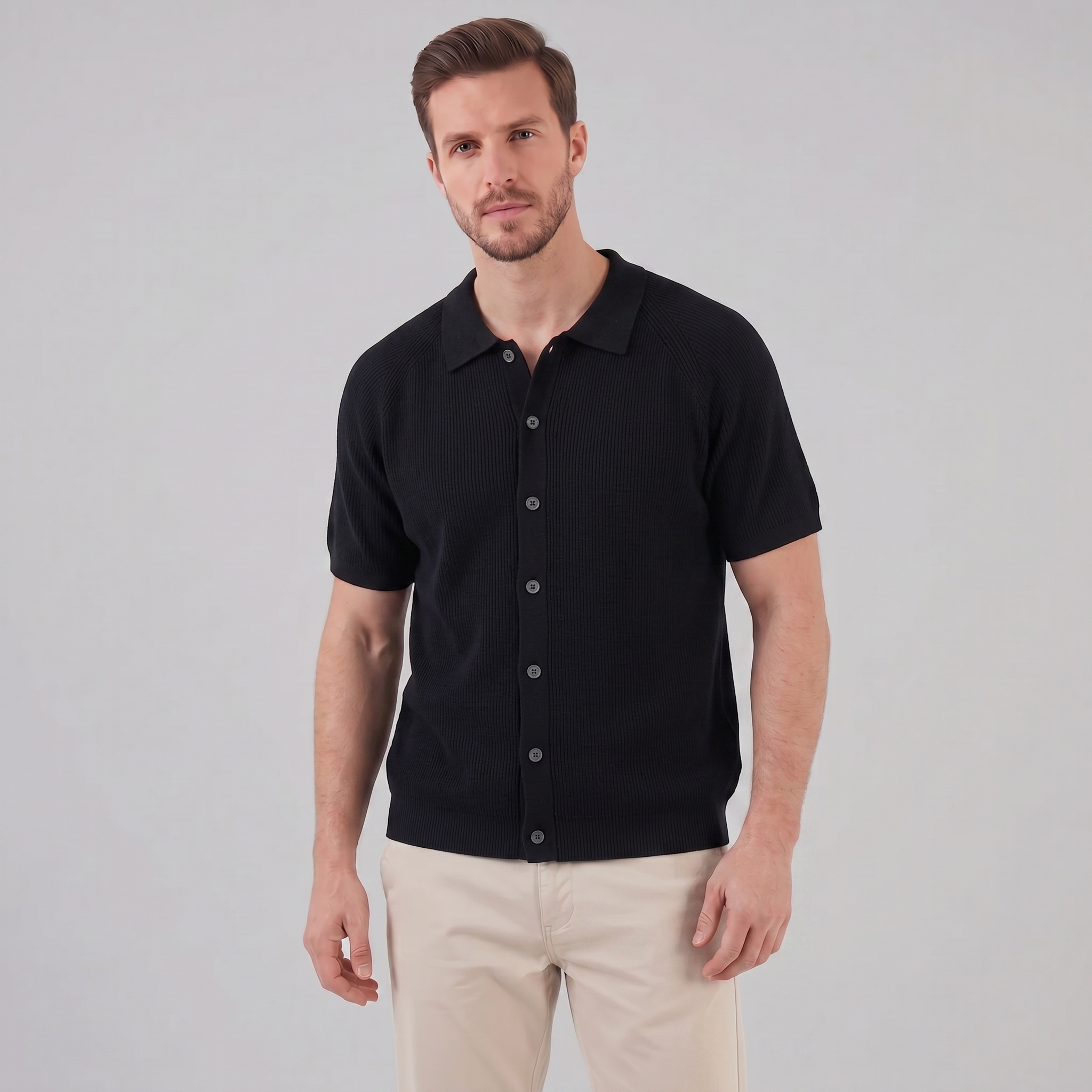 Polo Hombre | Cuello clásico con cierre de botones y manga larga