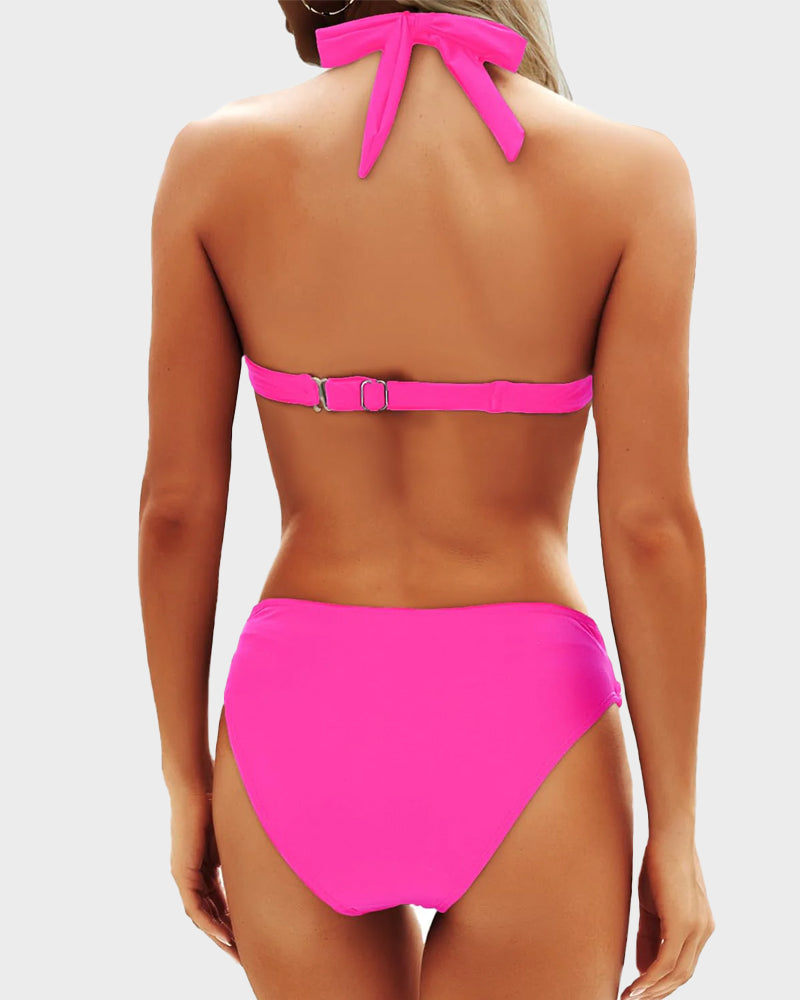 Bikini mujer | top triangular con banda inferior cruzada