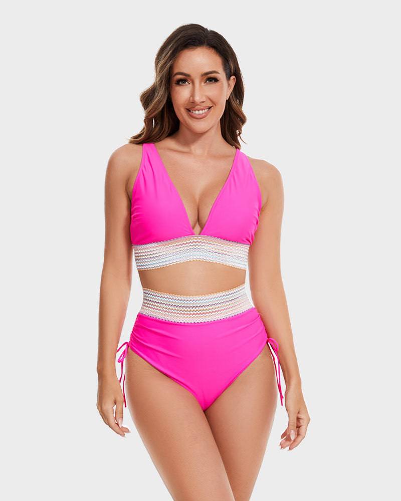 Bikini mujer | banda ancha inferior con ajuste lateral mediante cordones