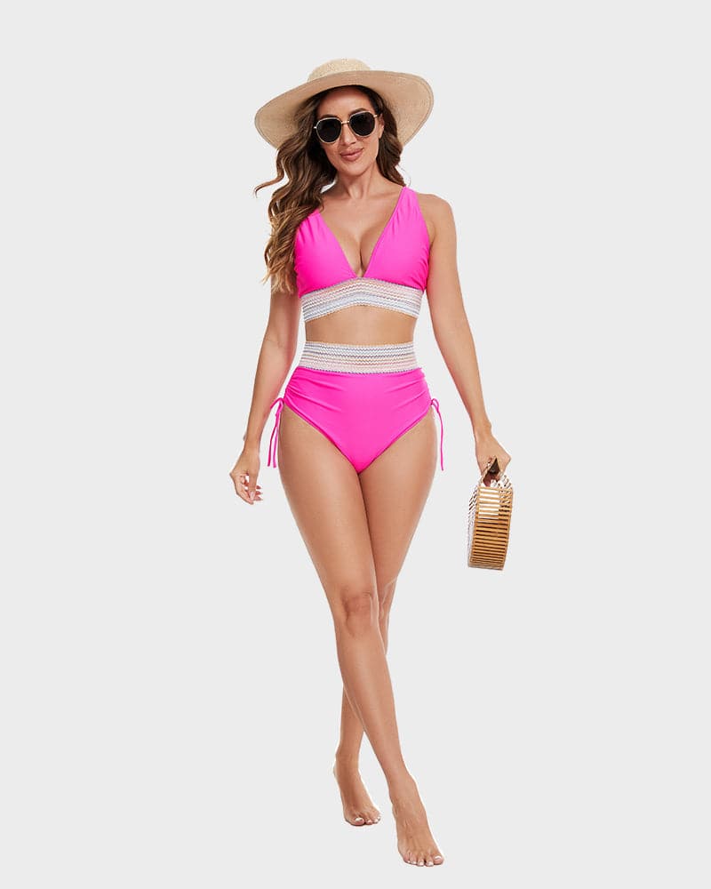 Bikini mujer | banda ancha inferior con ajuste lateral mediante cordones