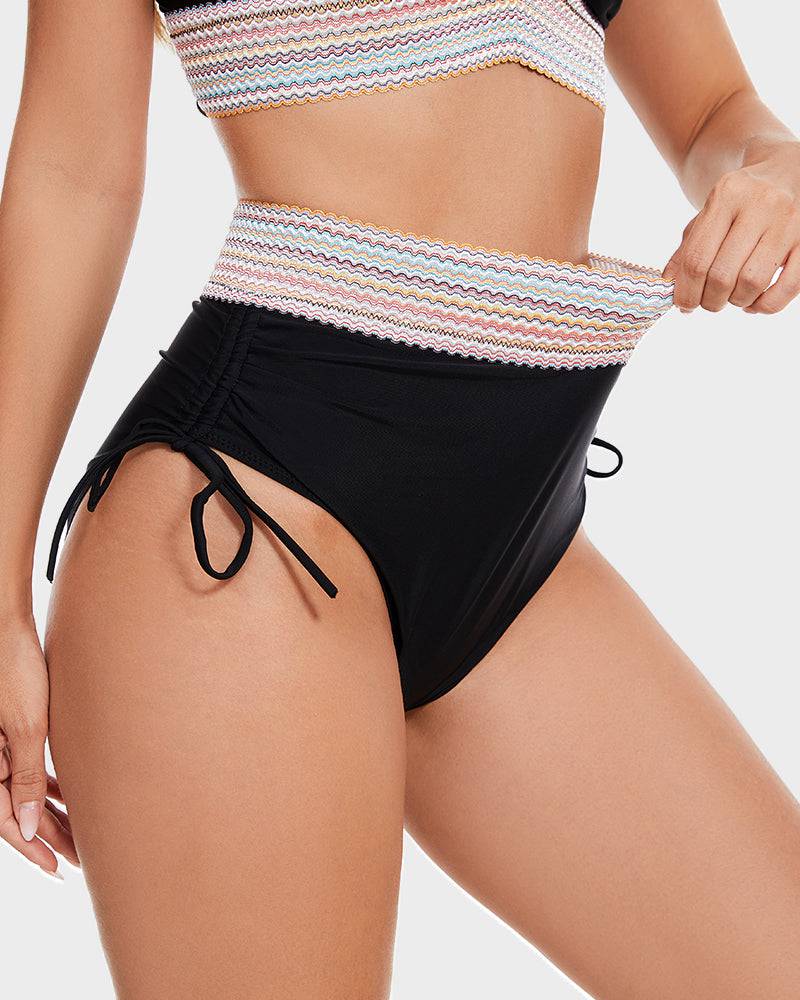 Bikini mujer | banda ancha inferior con ajuste lateral mediante cordones