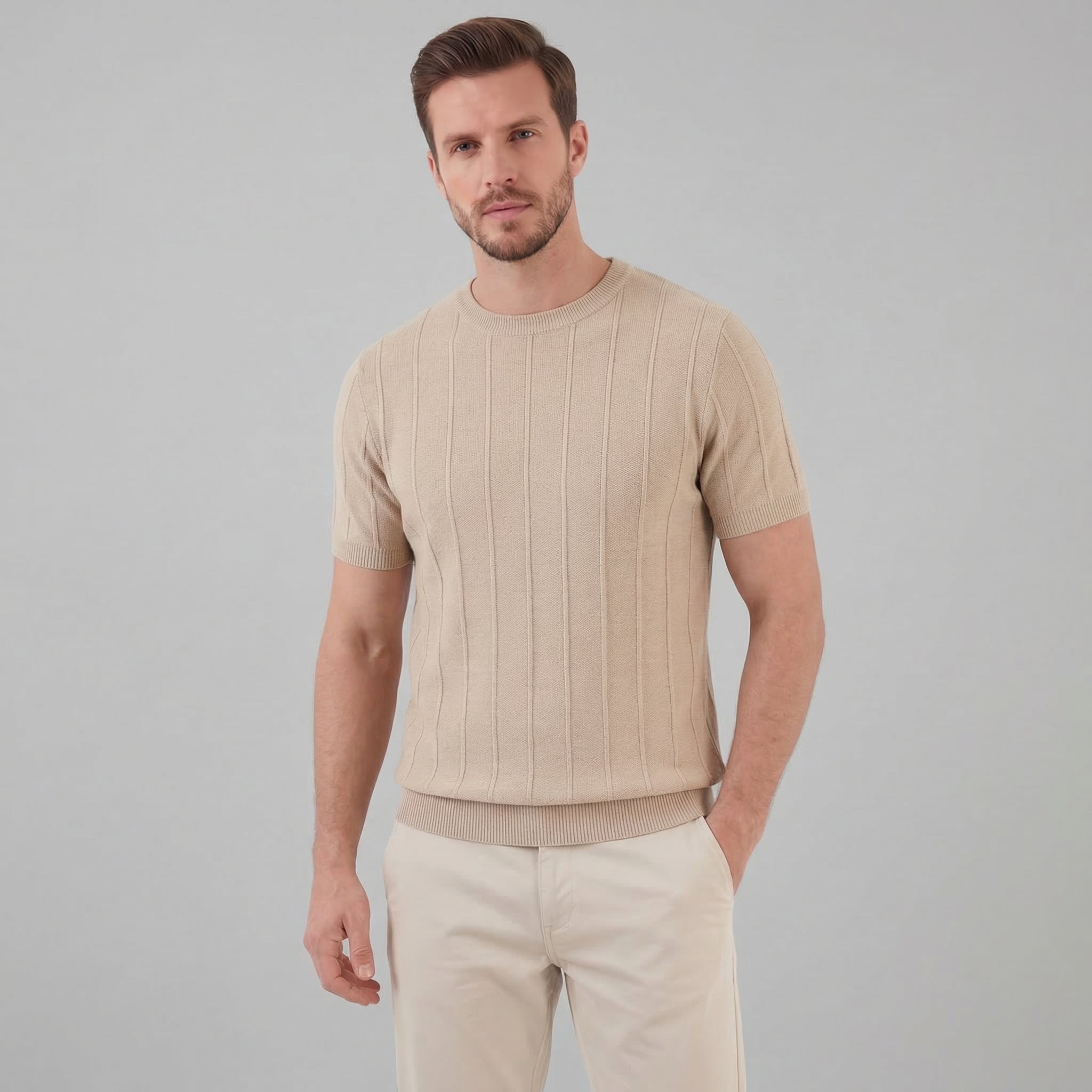 Camiseta Hombre | Tejido Acanalado de Manga Larga