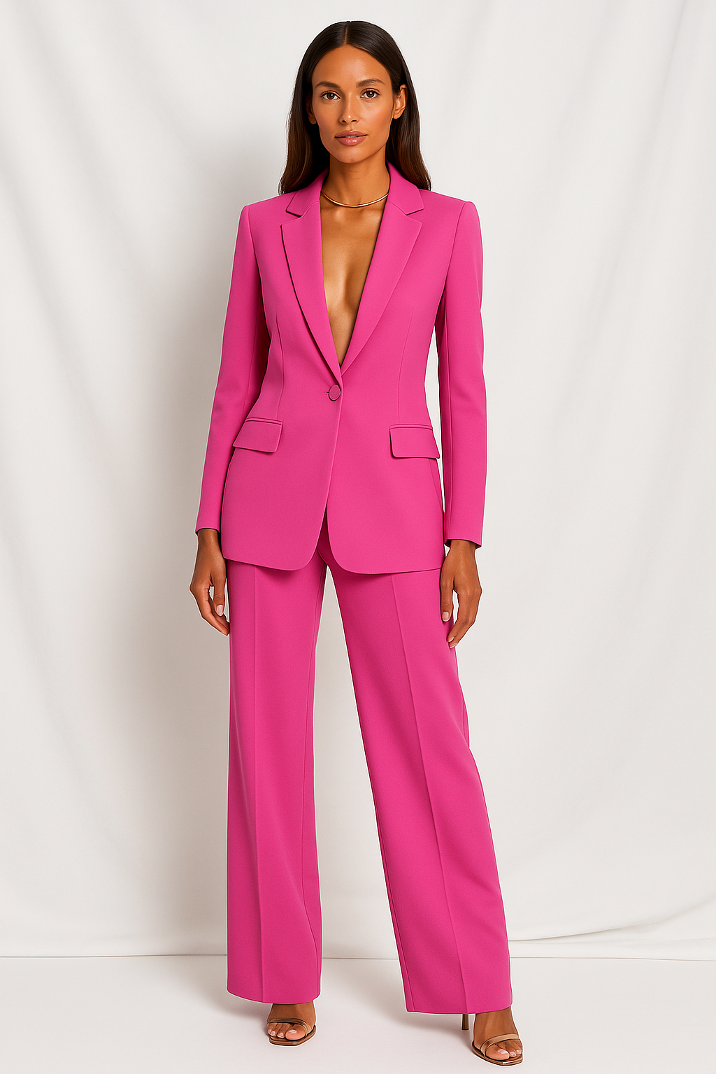 Blazer Mujer | Conjunto de Dos Piezas con Pantalón de Talle Alto