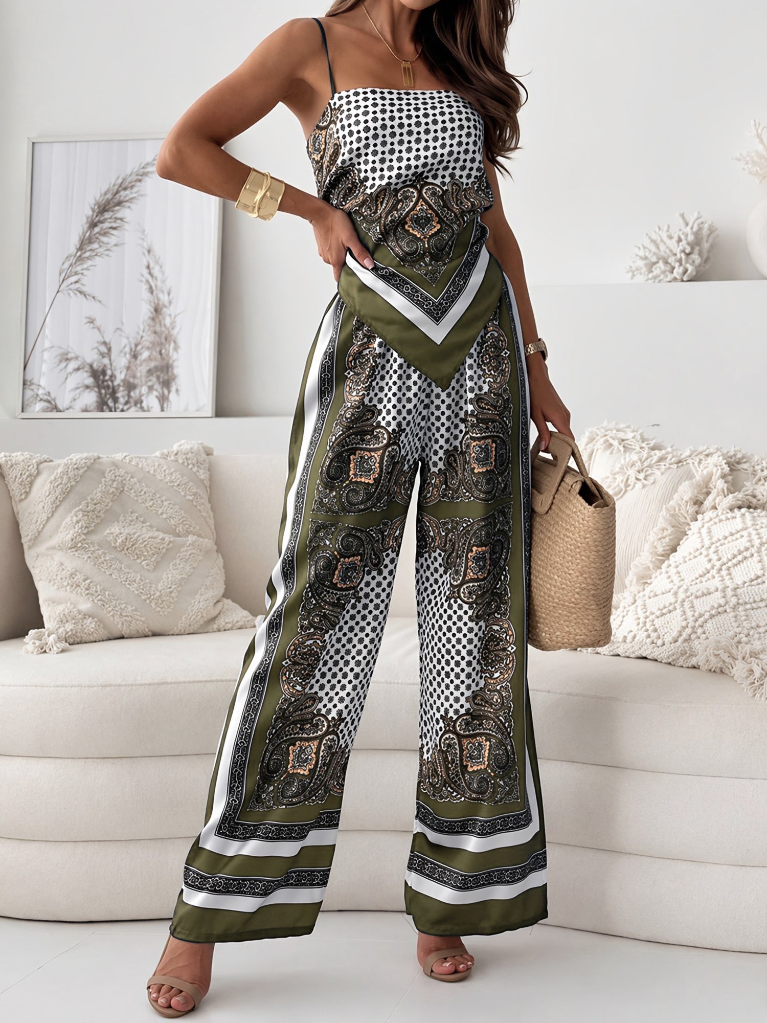 Pantalón Mujer | Pierna Ancha con Conjunto Coordenado