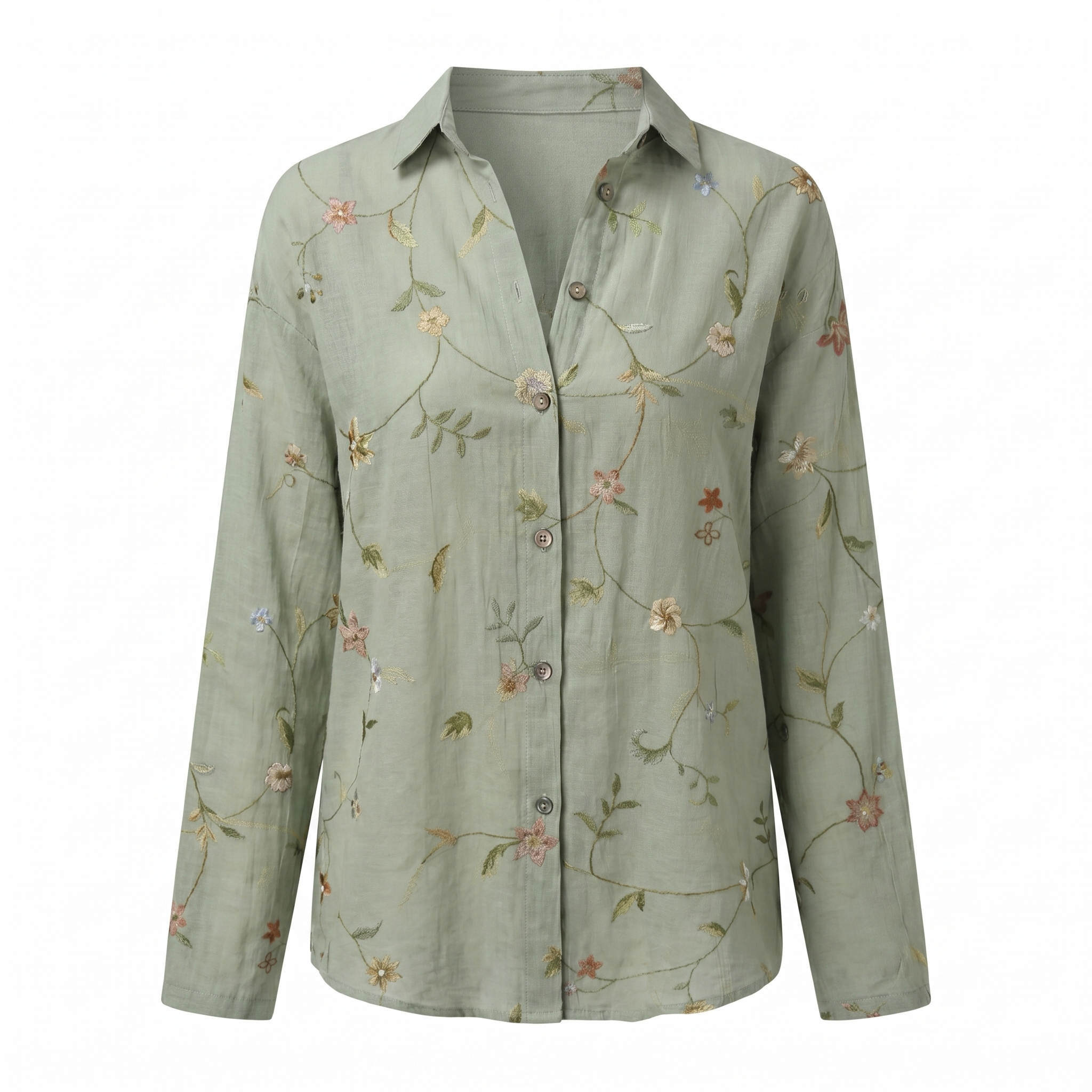 Blusa Mujer | Cuello Dividido en V con Mangas Enrollables