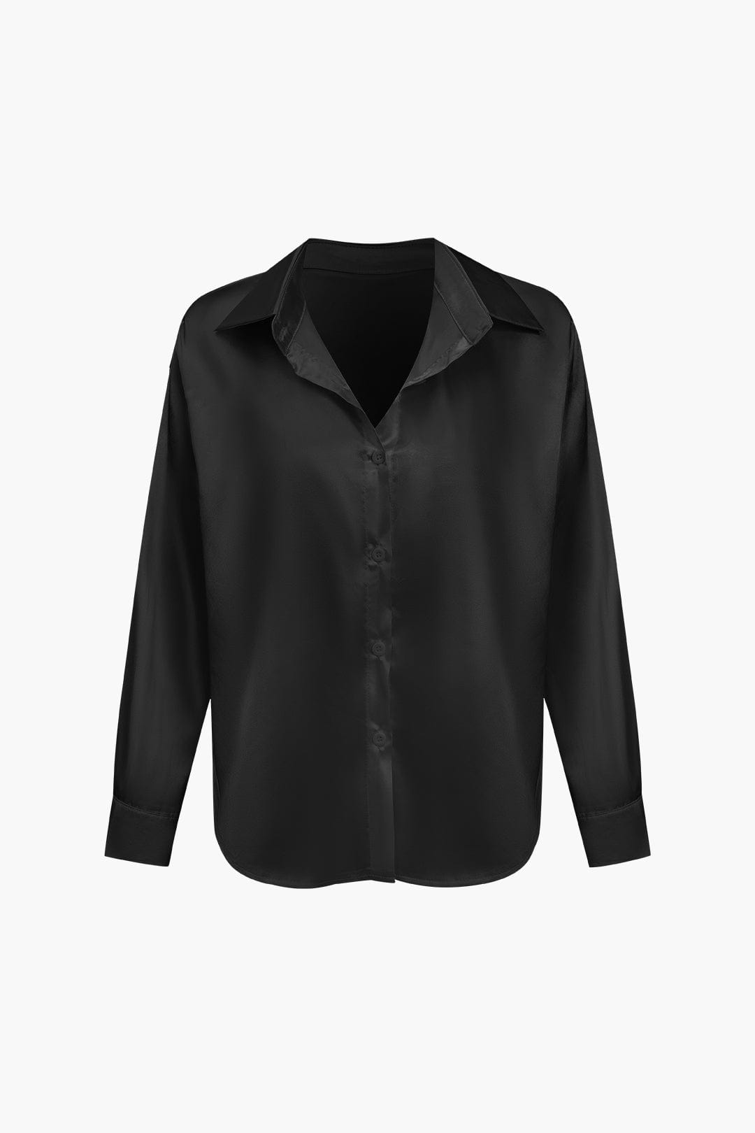 Blusa mujer con cuello y nudo frontal | manga larga y cierre delantero