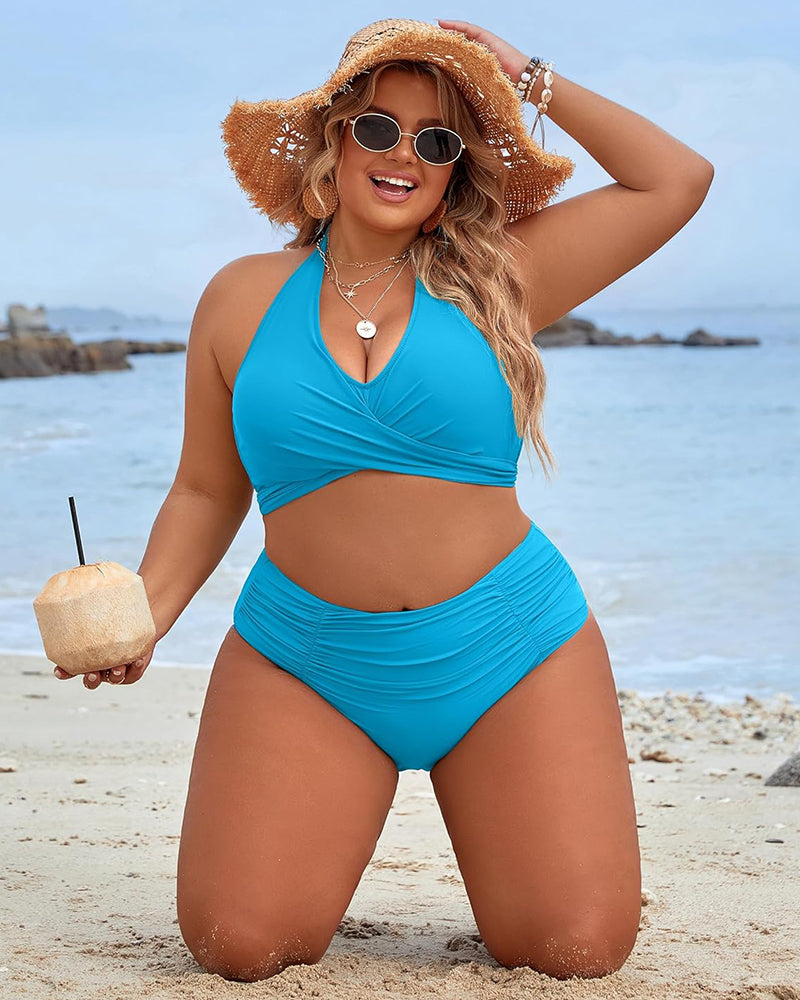 Bikini mujer | tirante al cuello con parte inferior de cintura alta