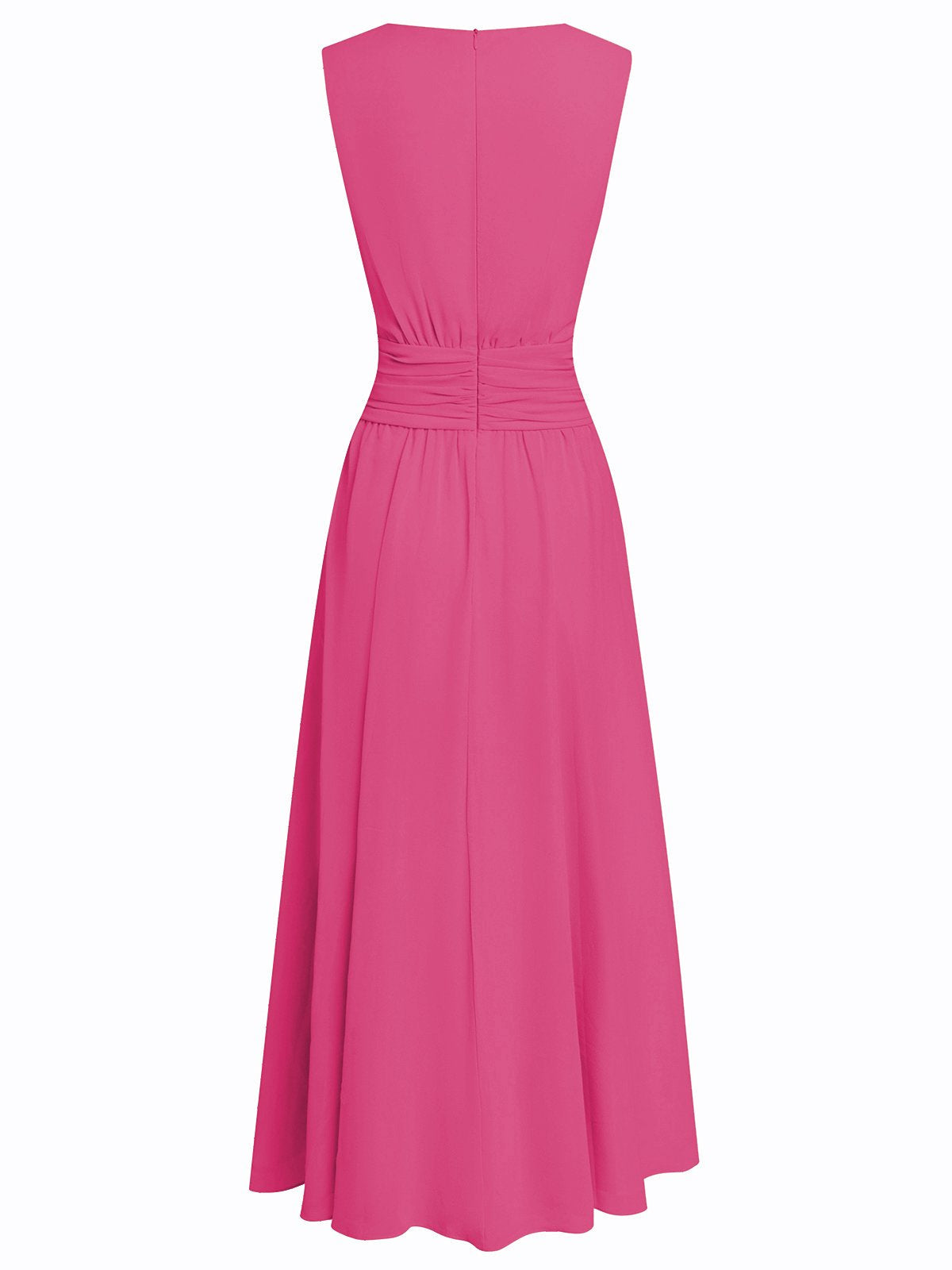 Vestido Mujer Maxi | Silueta A-Line sin mangas cuerpo fruncido