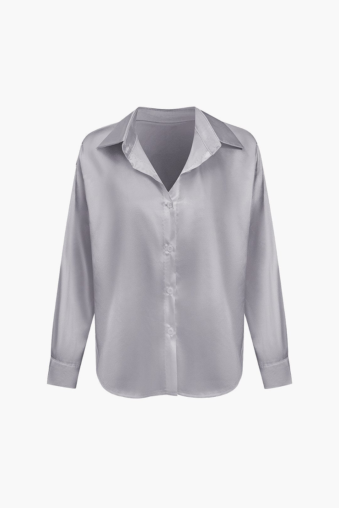 Blusa mujer con cuello y nudo frontal | manga larga y cierre delantero