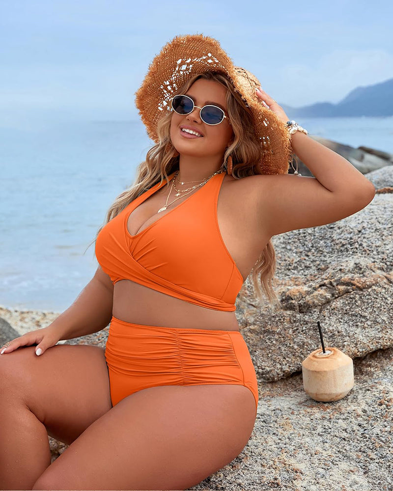 Bikini mujer | tirante al cuello con parte inferior de cintura alta
