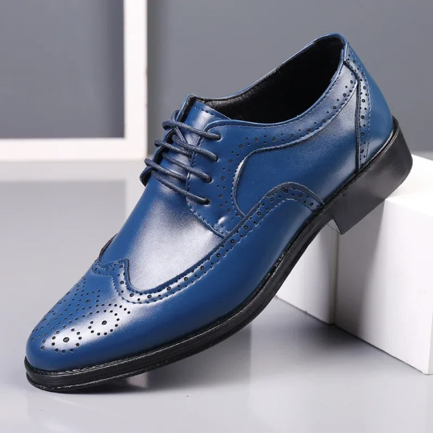 Zapatos hombre derby | diseño liso con cordones y puntera estilizada