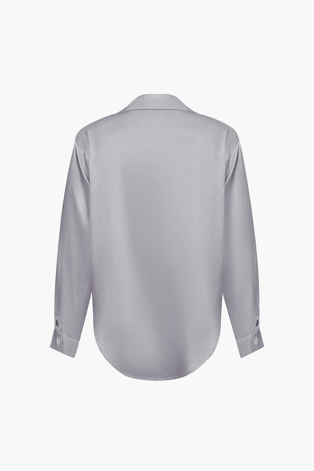 Blusa mujer con cuello y nudo frontal | manga larga y cierre delantero