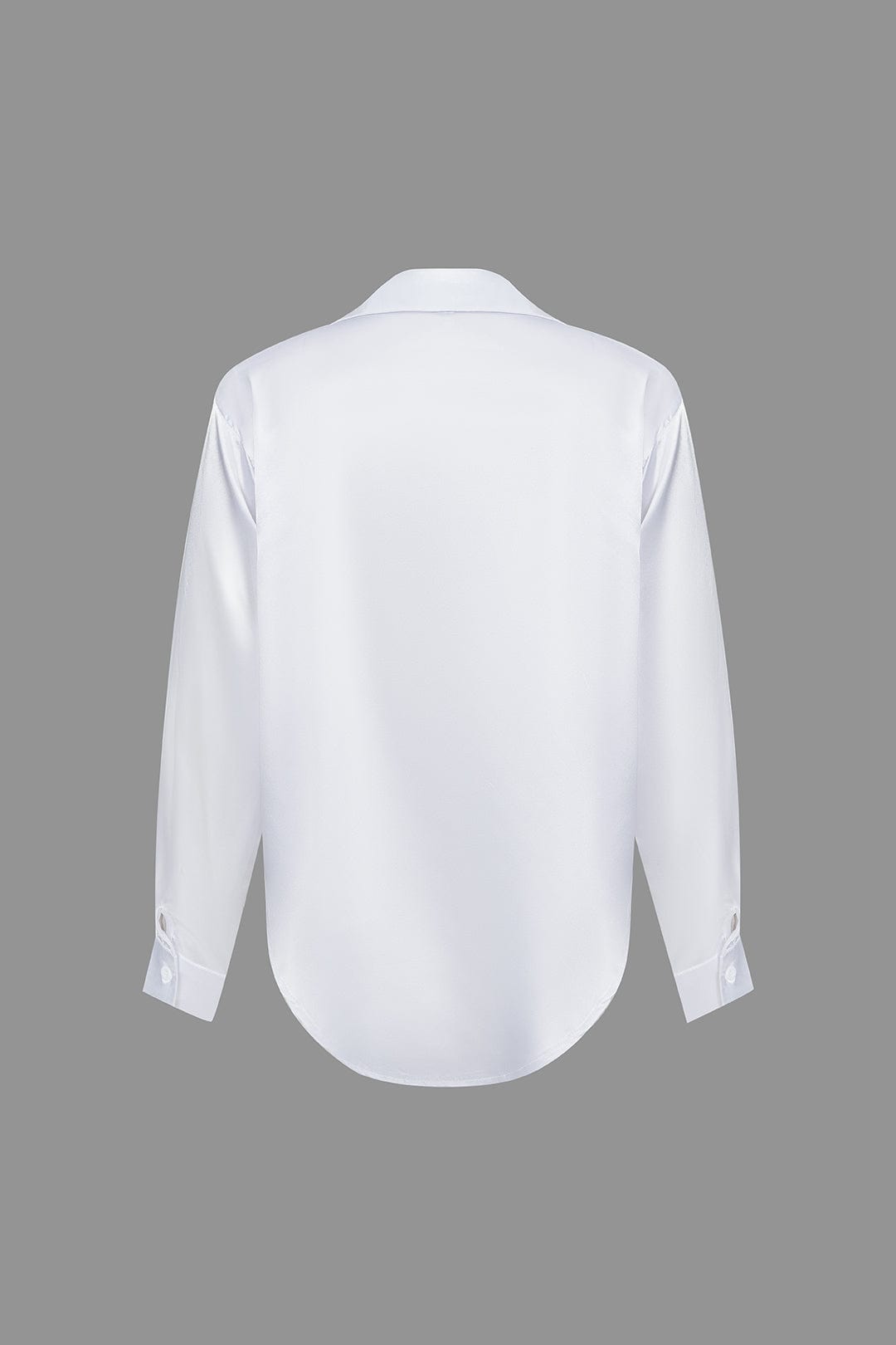 Blusa mujer con cuello y nudo frontal | manga larga y cierre delantero