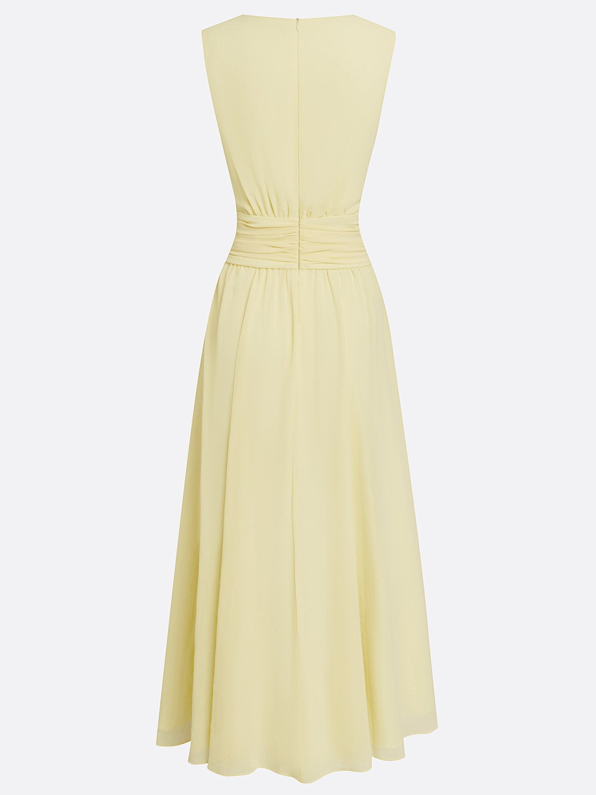 Vestido Mujer Maxi | Silueta A-Line sin mangas cuerpo fruncido