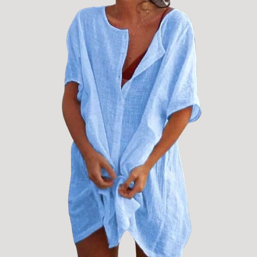 Vestido Mujer | túnica amplia con escote en V