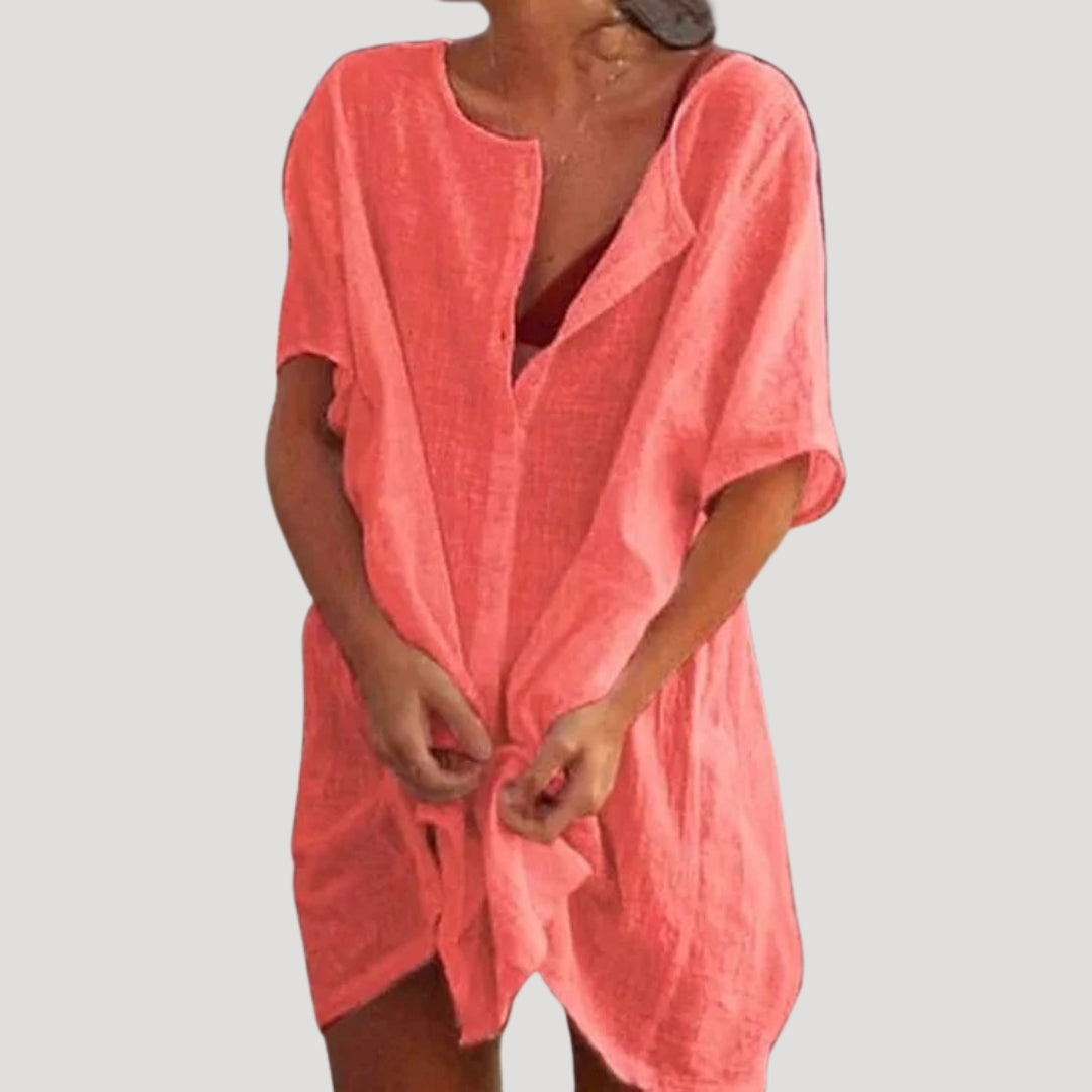 Vestido Mujer | túnica amplia con escote en V