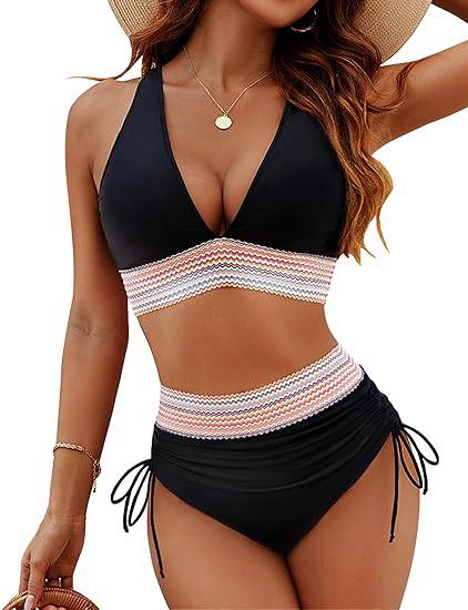 Bikini mujer | banda ancha inferior con ajuste lateral mediante cordones