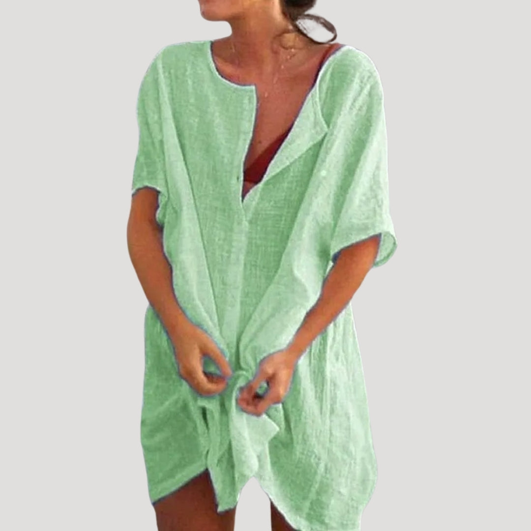 Vestido Mujer | túnica amplia con escote en V