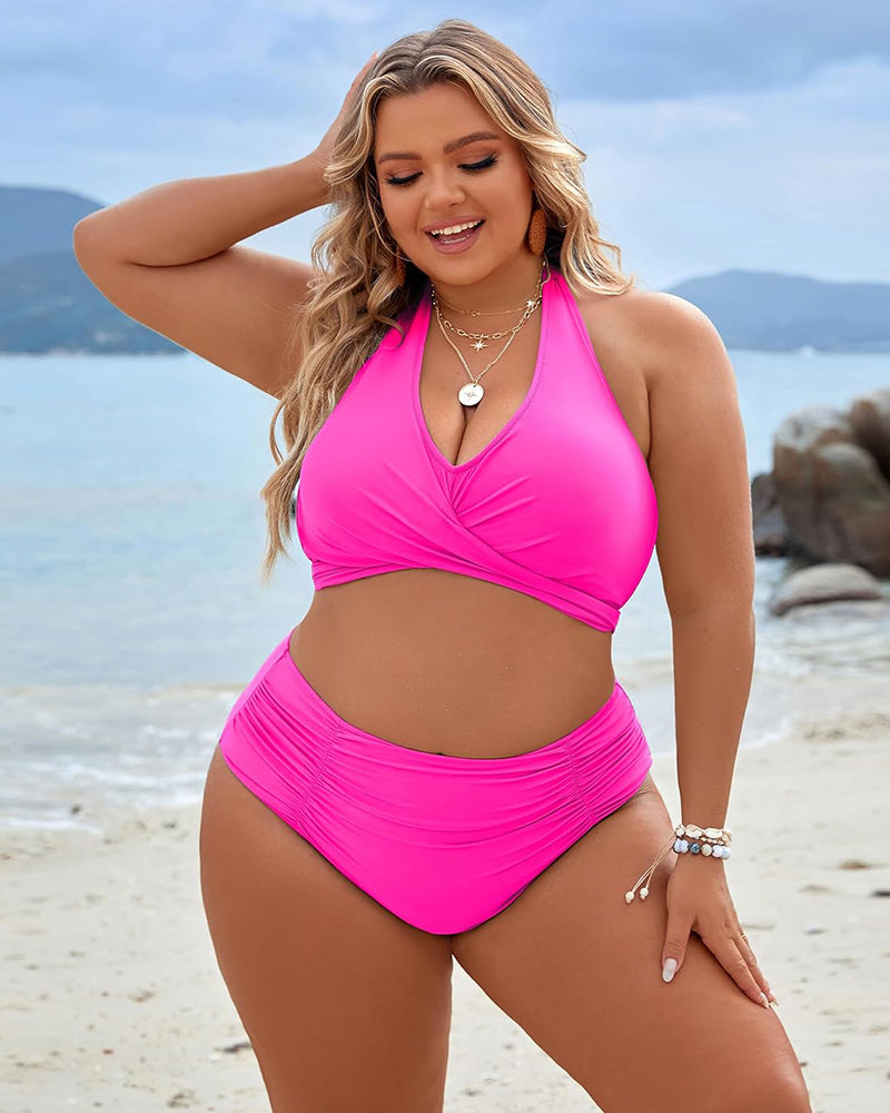 Bikini mujer | tirante al cuello con parte inferior de cintura alta