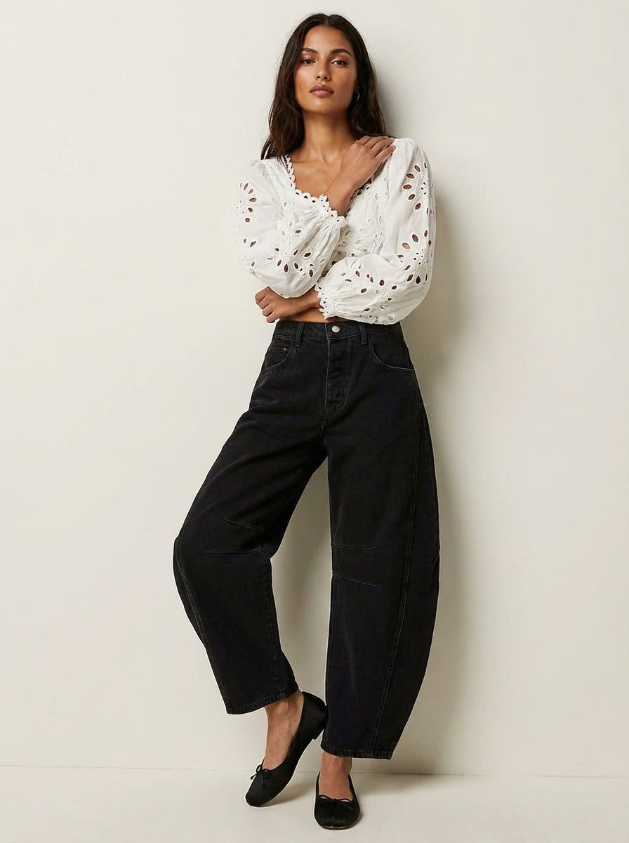 Jeans Mujer | Corte Baggy con Cintura Alta y Pierna Ancha