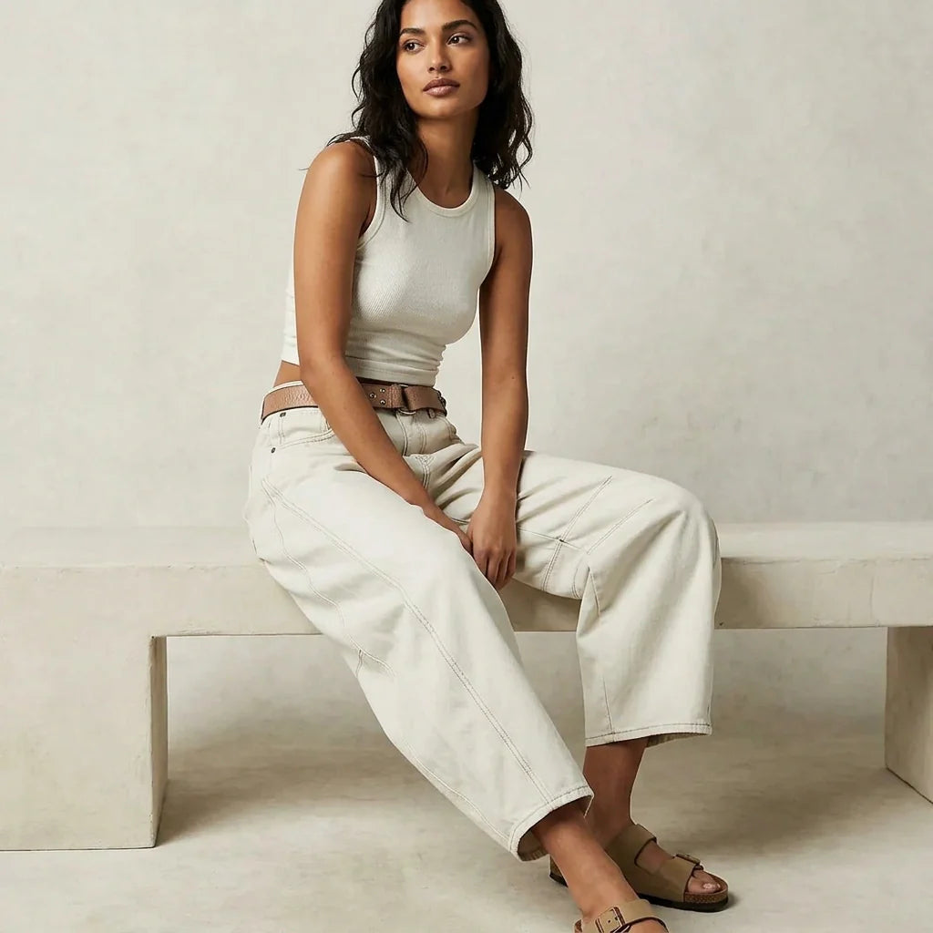 Jeans Mujer | Corte Baggy con Cintura Alta y Pierna Ancha