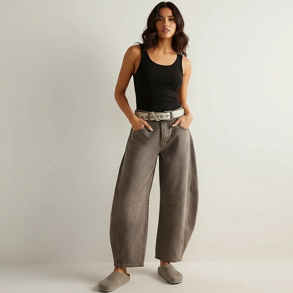 Jeans Mujer | Corte Baggy con Cintura Alta y Pierna Ancha