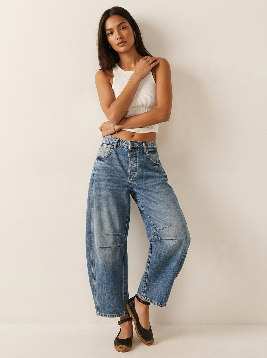 Jeans Mujer | Corte Baggy con Cintura Alta y Pierna Ancha