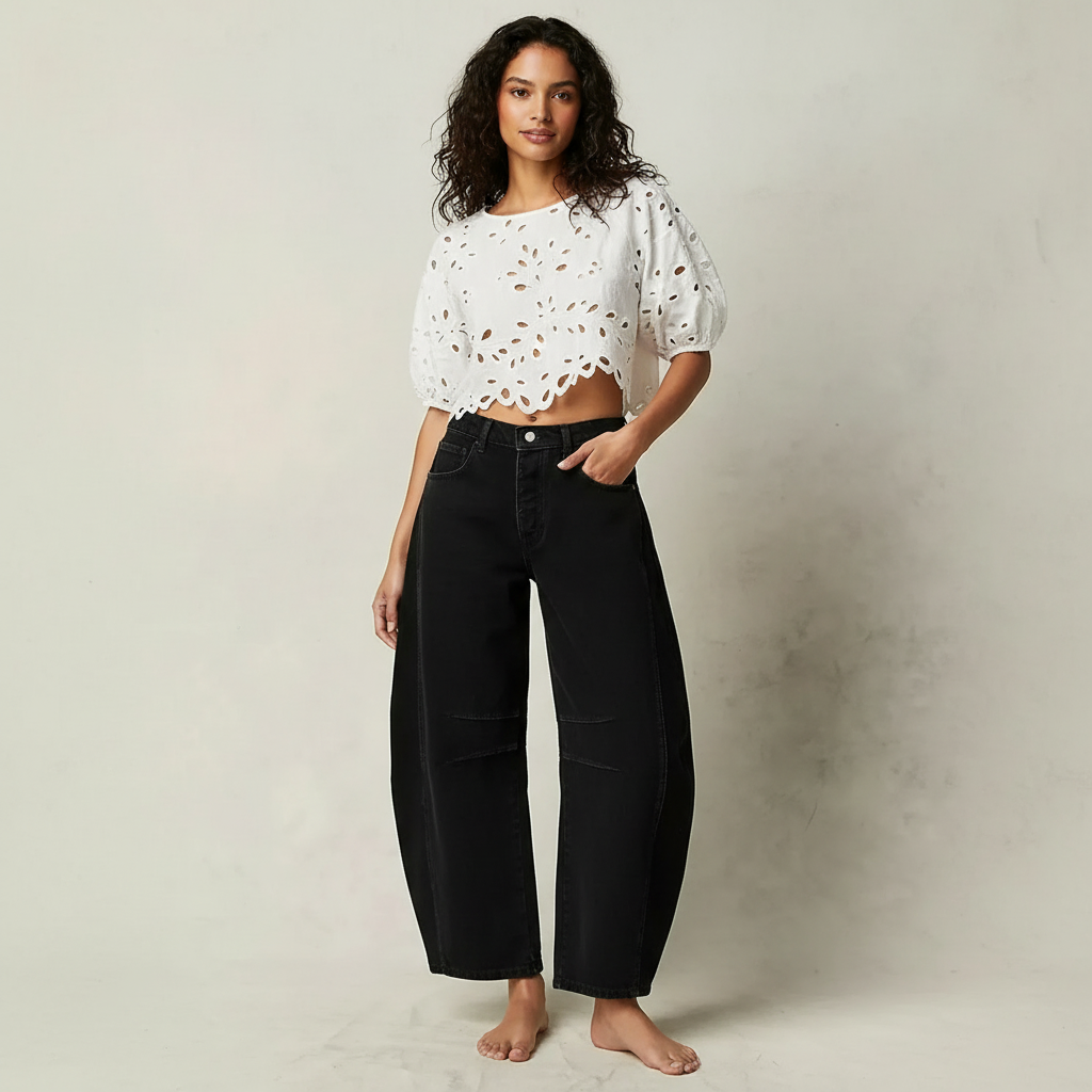 Jeans Mujer | Corte Baggy con Cintura Alta y Pierna Ancha