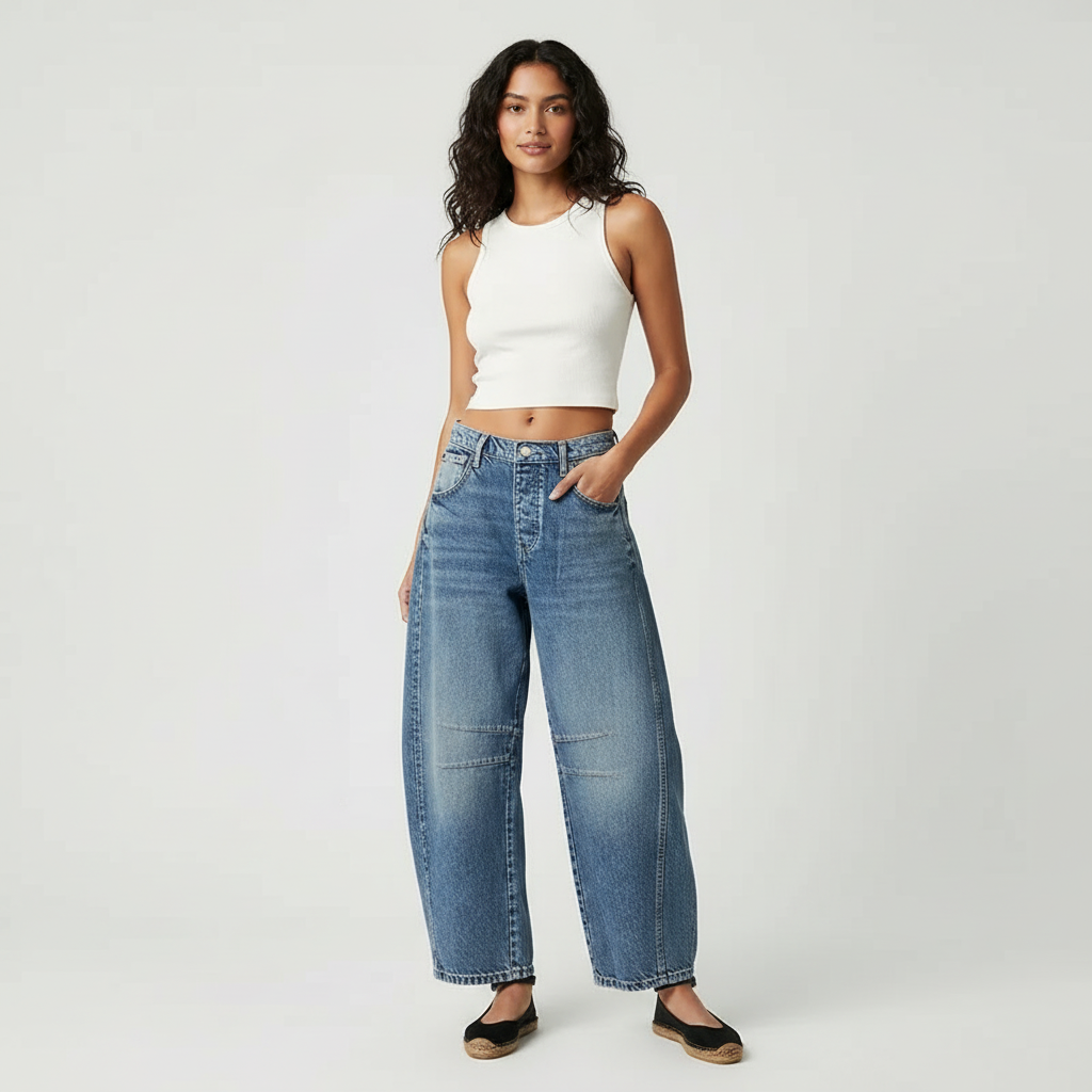 Jeans Mujer | Corte Baggy con Cintura Alta y Pierna Ancha