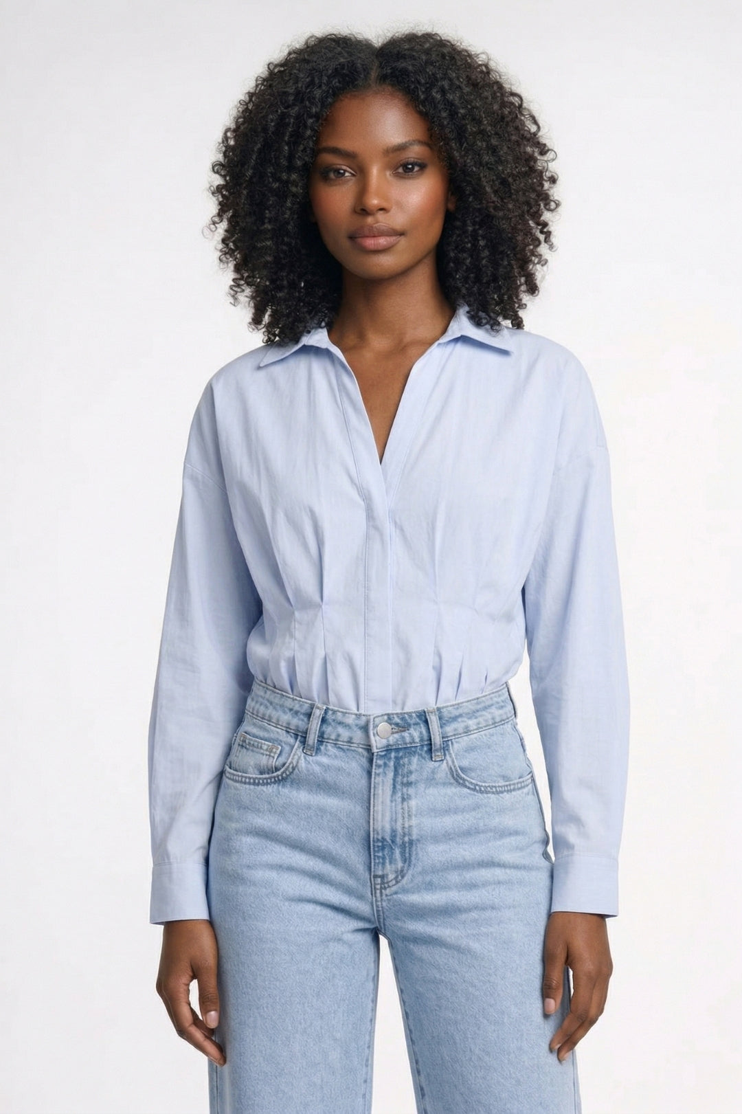 Blusa Mujer | Corte Entallado con Cinturilla y Cierre de Botones