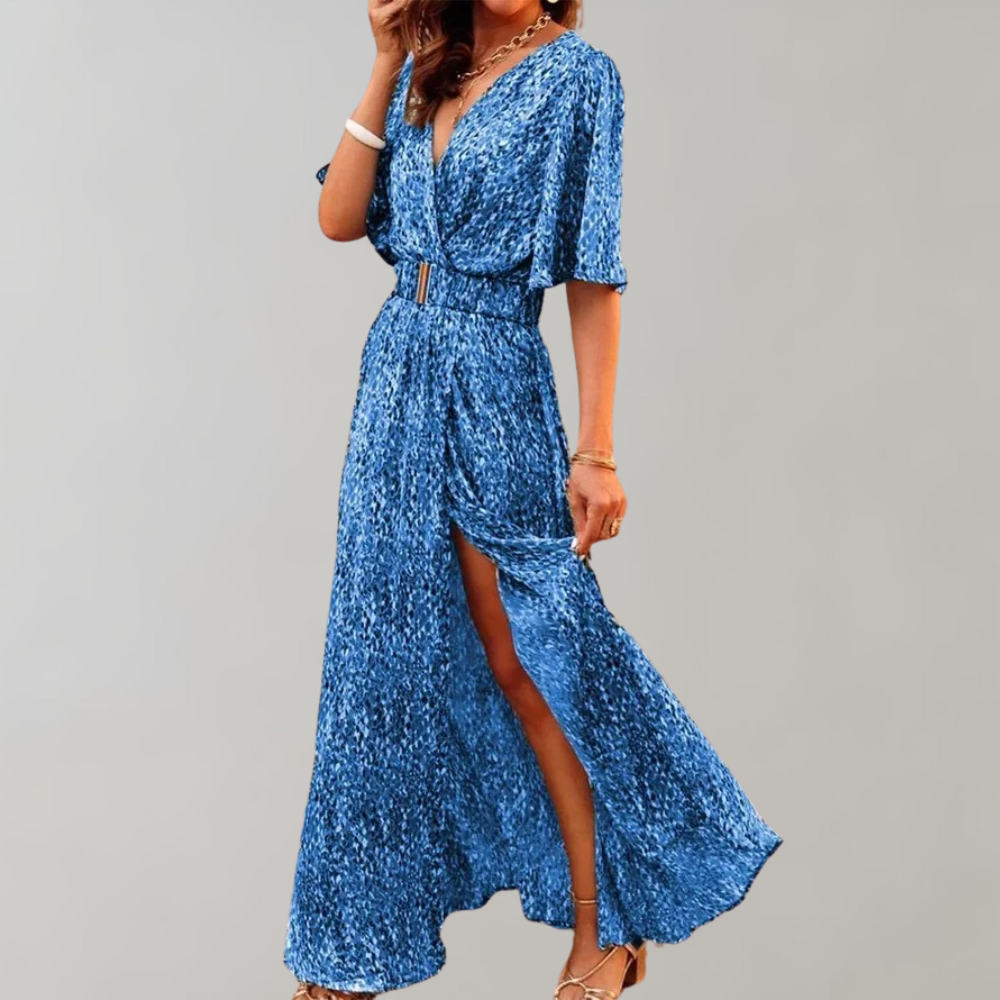 Vestido Maxi Mujer | Cruzado con Silueta Femenina y Caída Larga