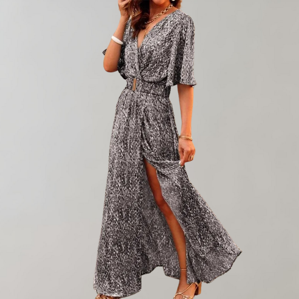 Vestido Maxi Mujer | Cruzado con Silueta Femenina y Caída Larga
