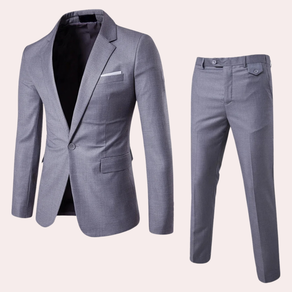 Traje hombre | blazer con solapa y pantalón recto de dos piezas