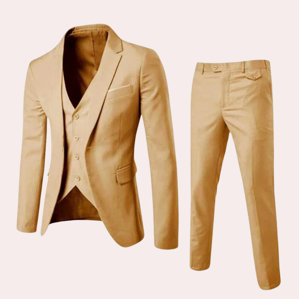 Traje hombre | blazer con solapa y pantalón recto de dos piezas
