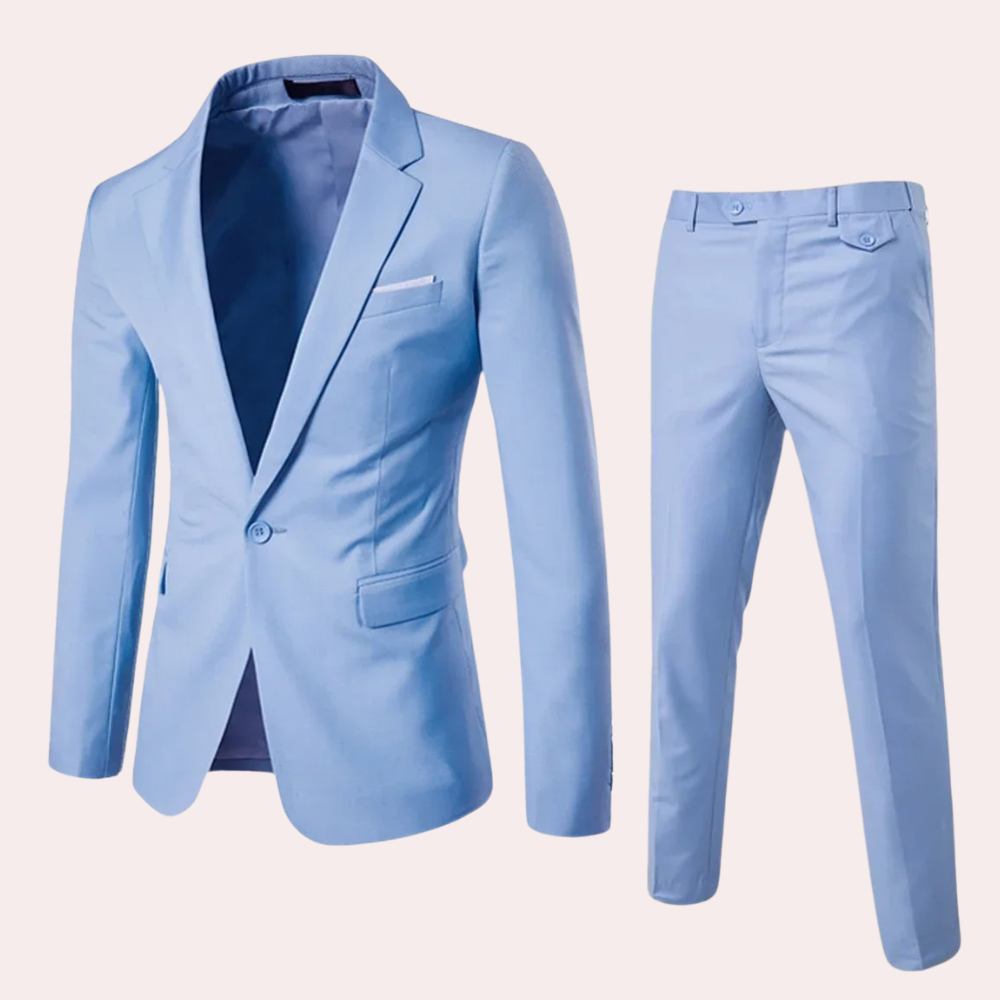 Traje hombre | blazer con solapa y pantalón recto de dos piezas