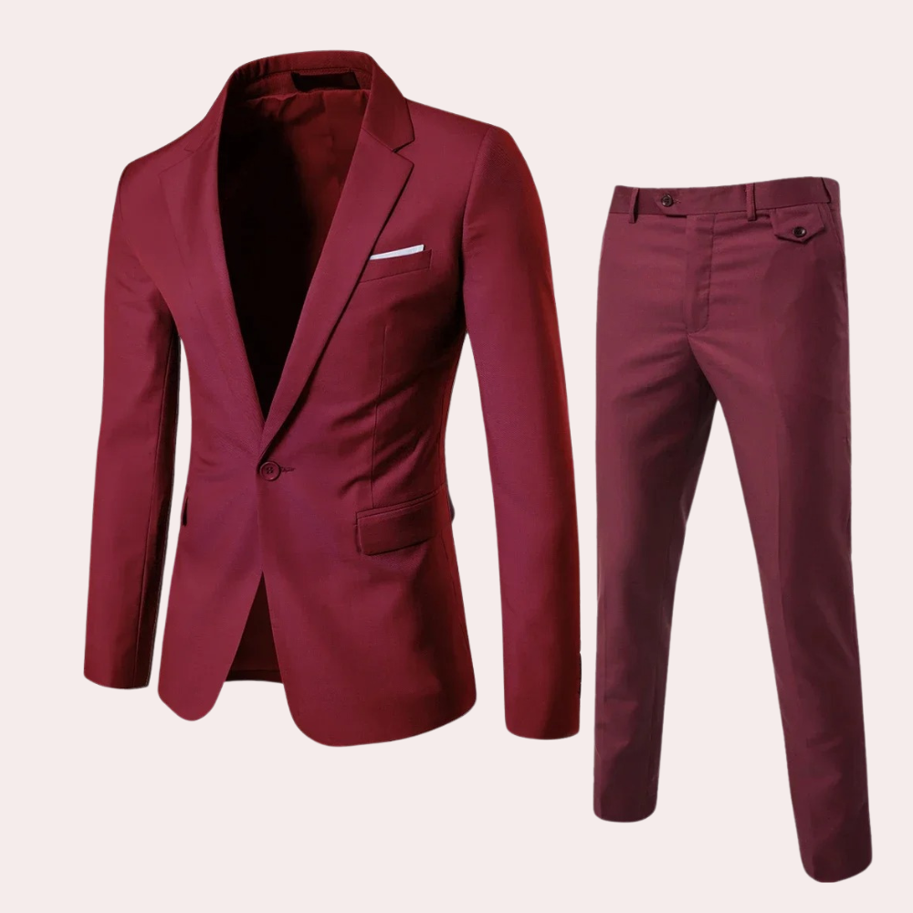 Traje hombre | blazer con solapa y pantalón recto de dos piezas