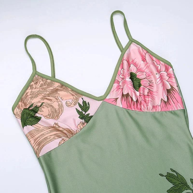 Vestido mujer | tirantes finos con escote en V y corte largo